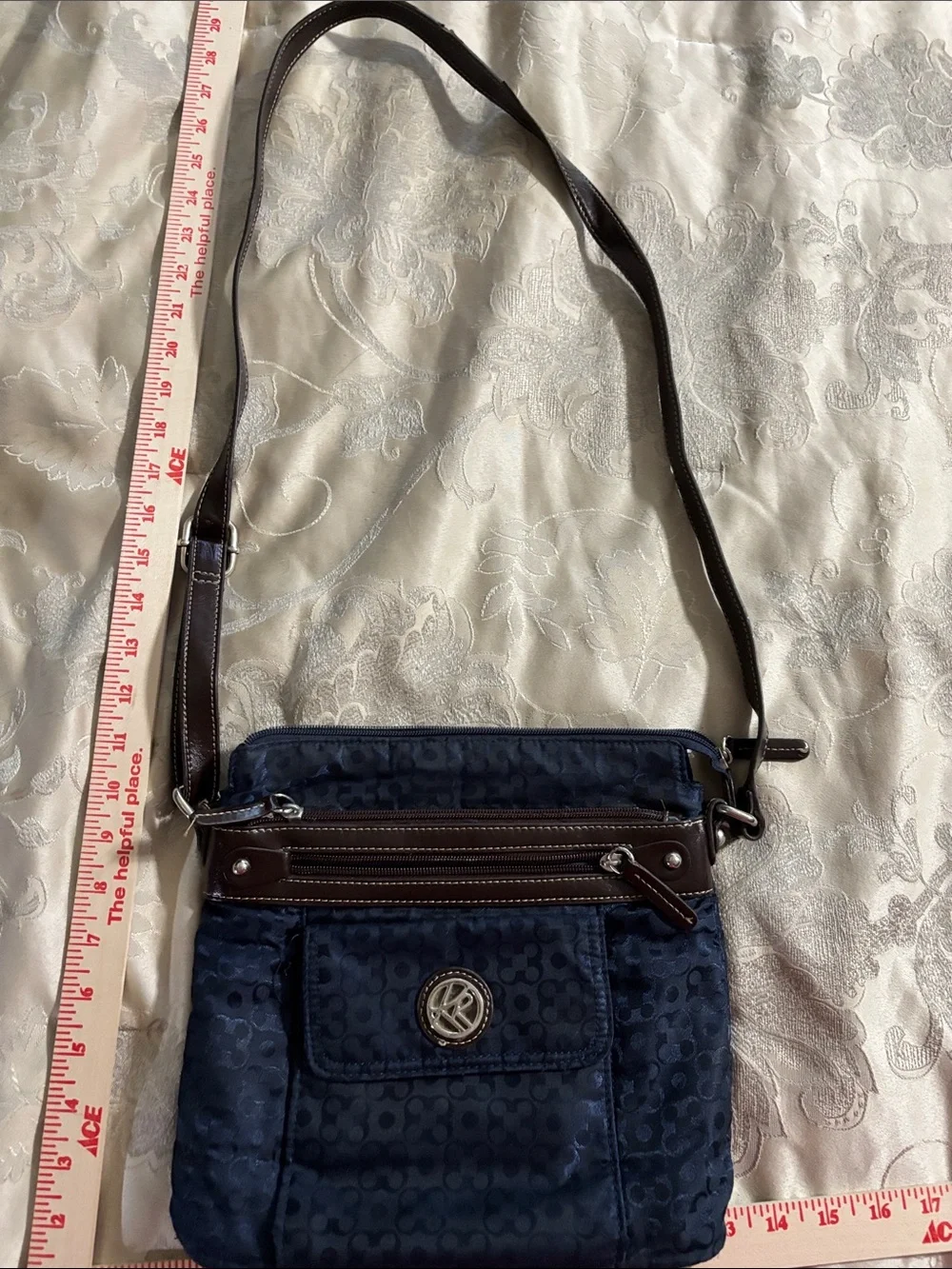 Navy Blue Crossbody Bag with Front Pocket